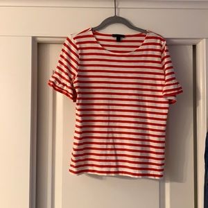 J crew ruffle short sleeve top